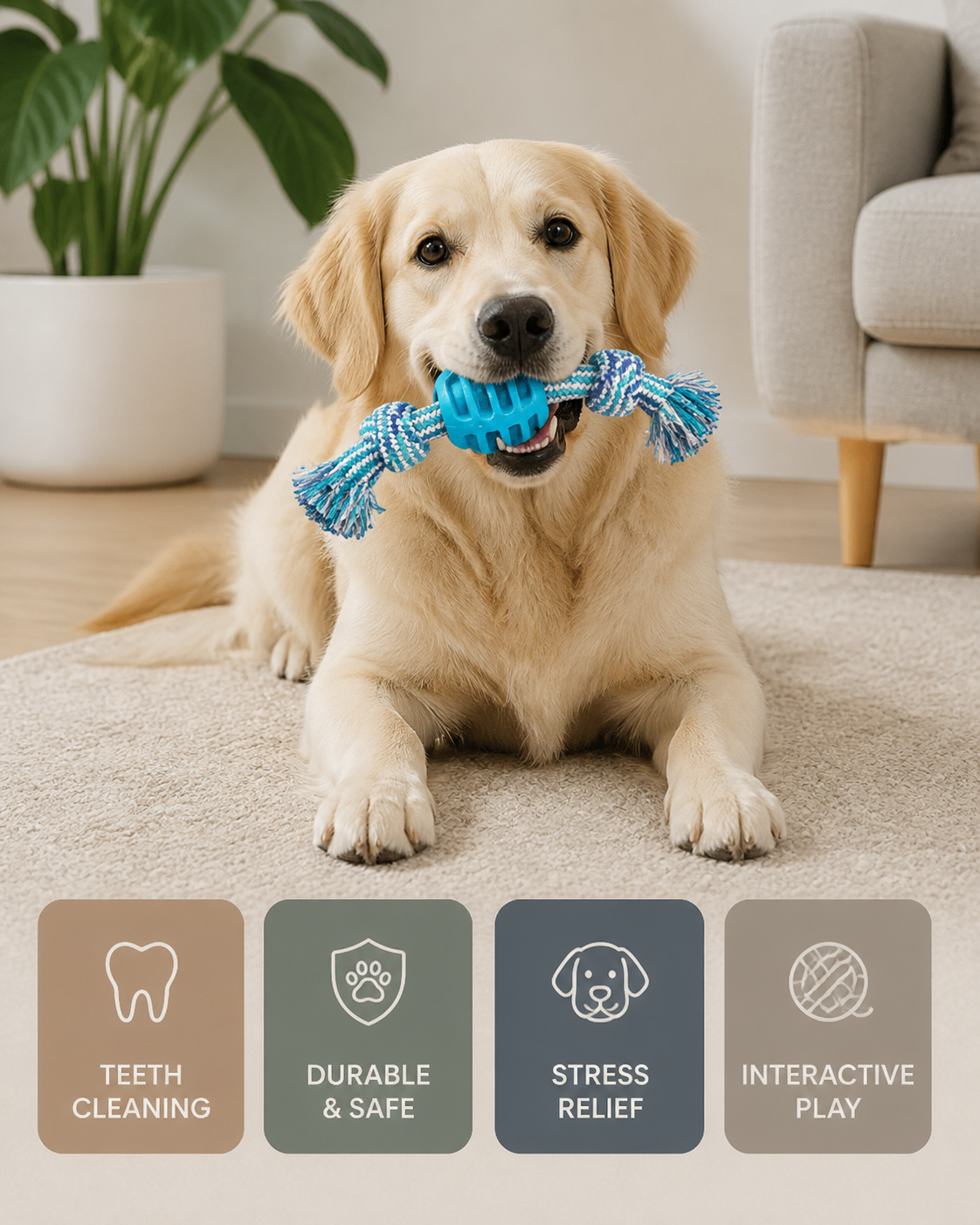 Pet Dog Toy Cotton Rope Double Knot