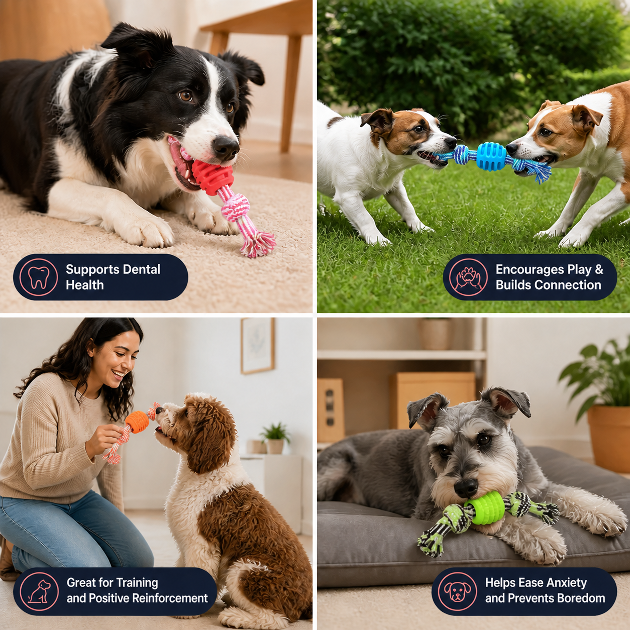 Pet Dog Toy Cotton Rope Double Knot