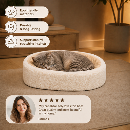 Premium Cat Sisal Scratching Bed in Beige