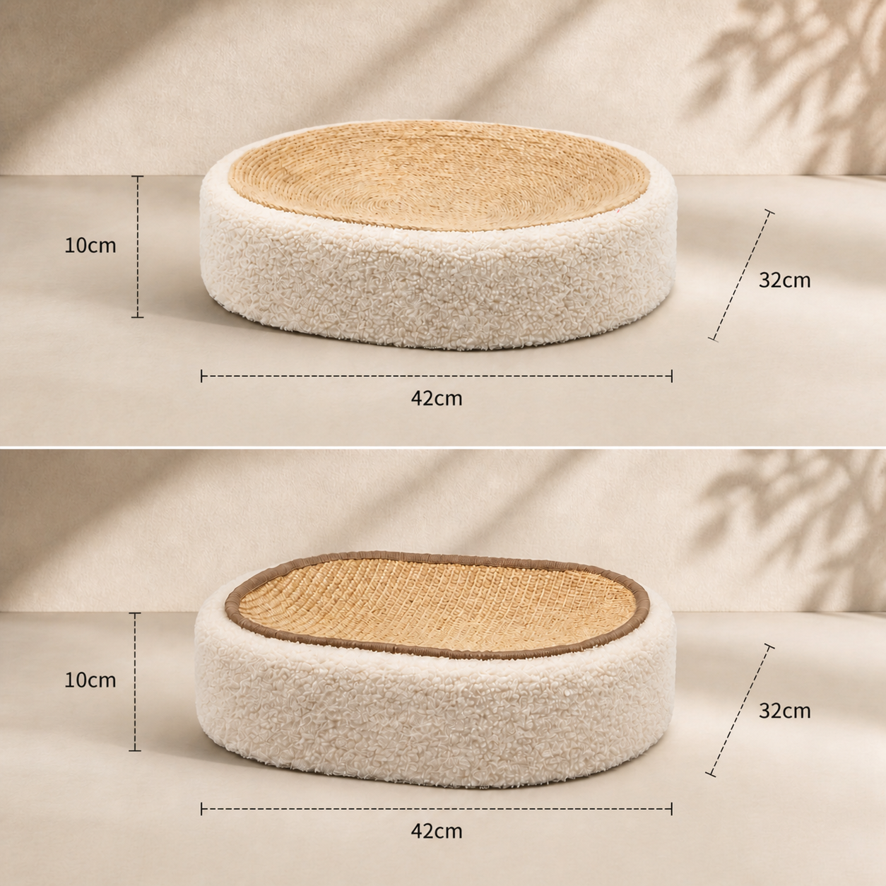 Premium Cat Sisal Scratching Bed in Beige
