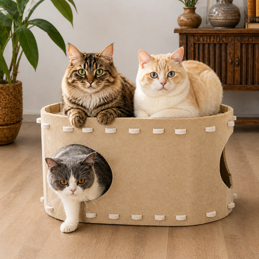 Cozy Felt Cat Cave