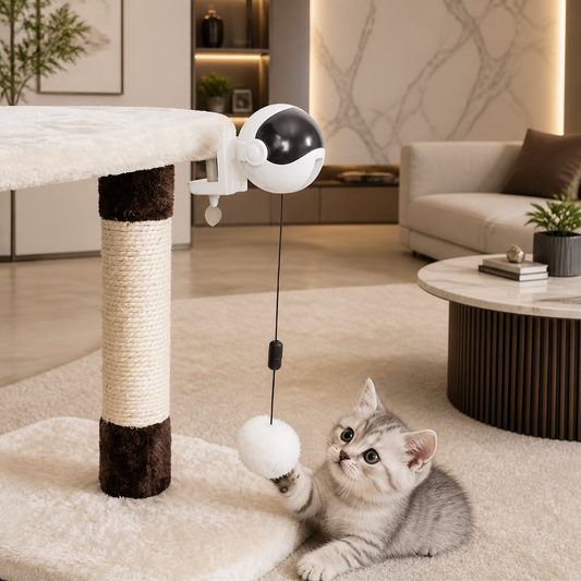 Interactive Cat Toy with Automatic String