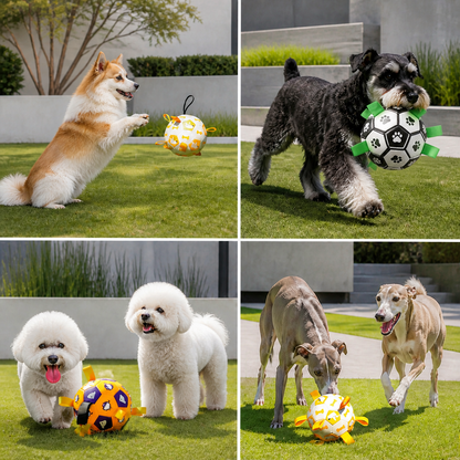 Dog Ball Toy with Integrated Pull Ropes
