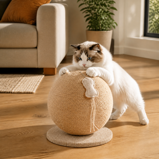Cat Mushroom Sisal Scratching Post with Bed