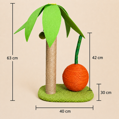 Cat Palm Sisal Scratching Post with Orange