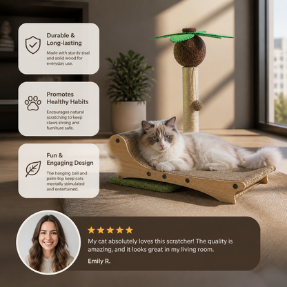 Cat Palm Tree Scratching Post with Sun Lounger
