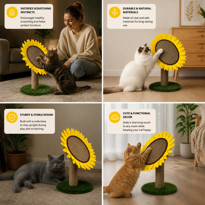 Cat Sunflower Scratching Post made of Sisal