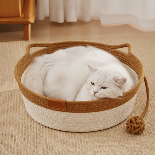 Hand-woven Cotton Rope Cat Bed