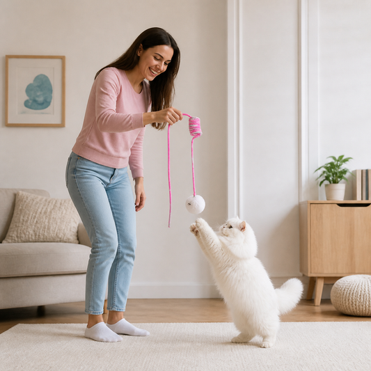 Interactive cat elastic toy