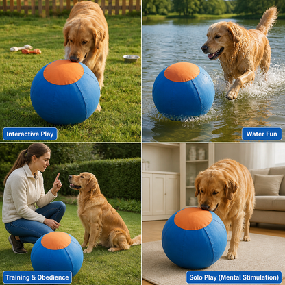 Durable training ball with cover for dogs