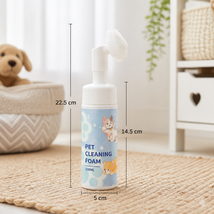 Gentle Waterless Paw Cleansing Foam with Brush for Dogs