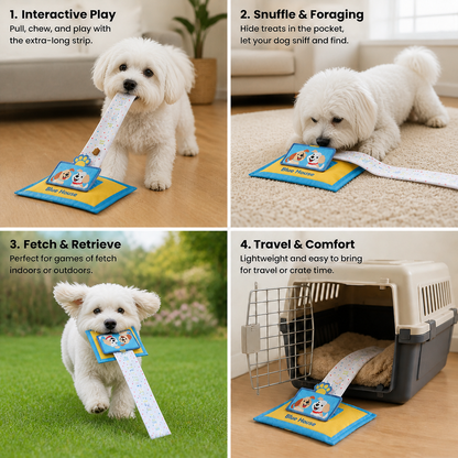 Durable Wet Wipe Snuffle Toy for Dogs – Squeaky Nosework Puzzle with Hidden Treat Pocket