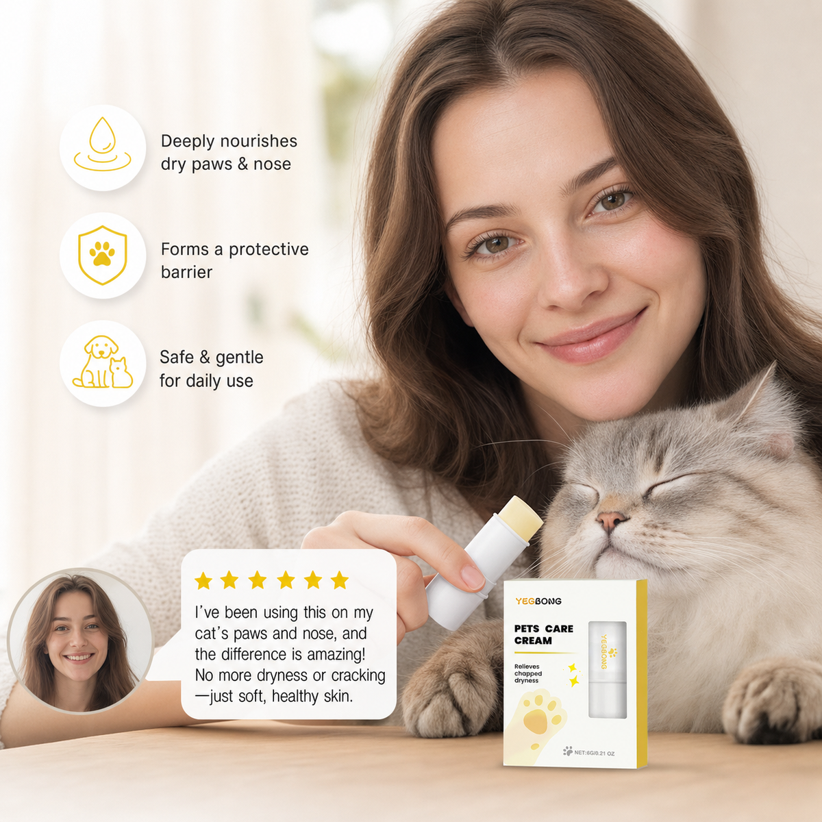 Nourishing and Protective Cat Ointment Stick for Paws and Nose