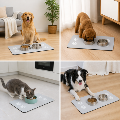 Absorbent Pet Placemat for Food and Water Bowl