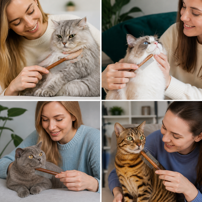 Premium Cat Comb: Stainless Steel Grooming for a Healthy Coat