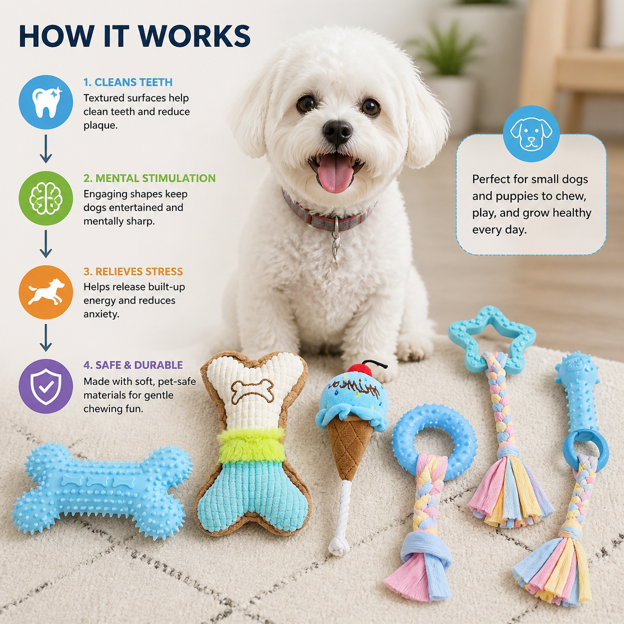 6pcs Set Puppy Bite Toys