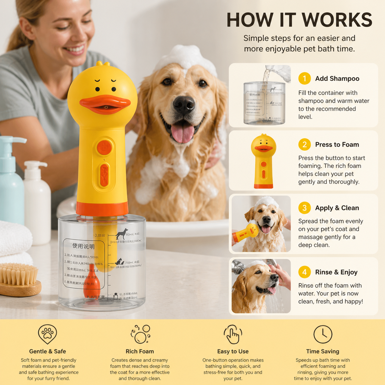 Automatic Duck Pet Foam Sprayer