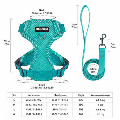 Reflective Dog Harness and Leash Set for Small Dogs – SafeStep