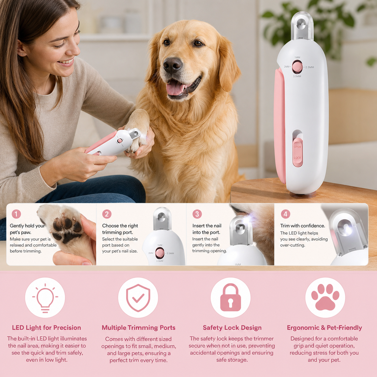 Pet Nail Trimmer with LED Light – PawClip
