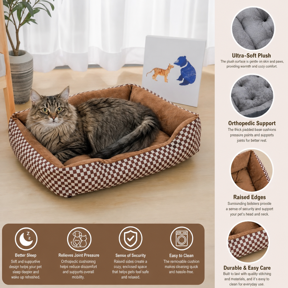 CozyRest Pet Bed – Orthopedic Plush Comfort