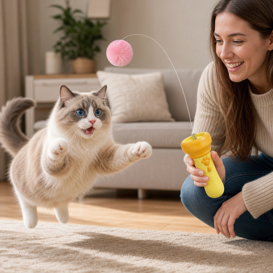 Interactive Pom-Pom Launcher Tod for Cats