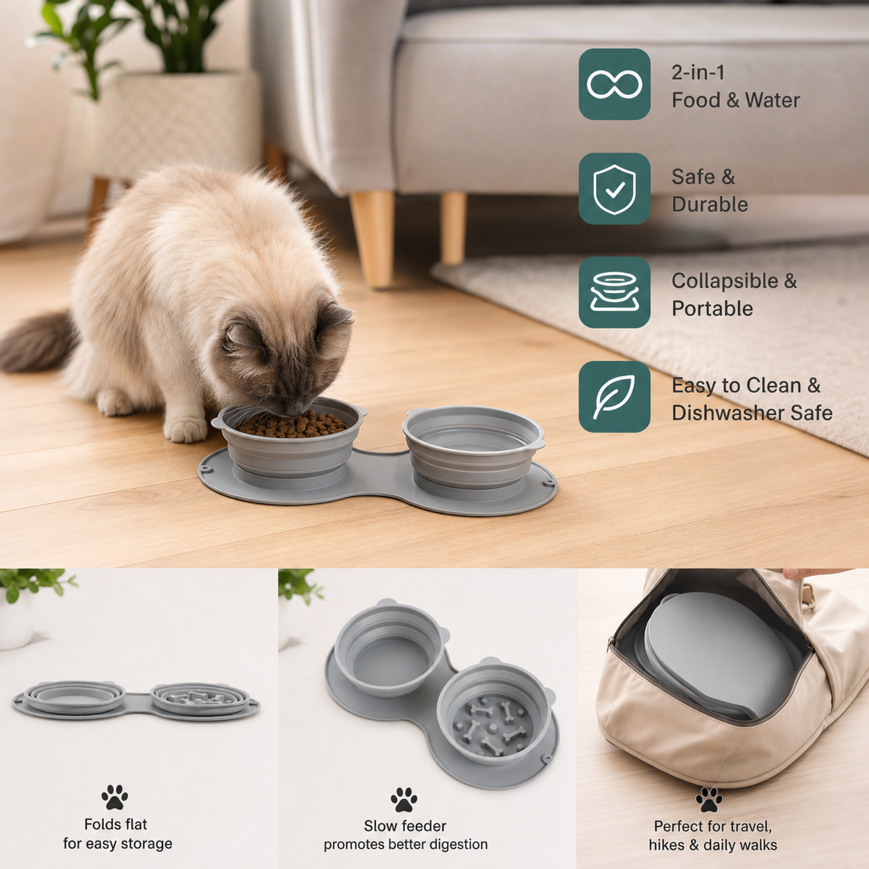 2-in-1 On-the-Go Food Bowl