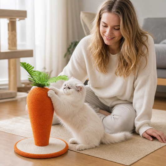 Carrot-Shaped Sisal Scratcher for Cats
