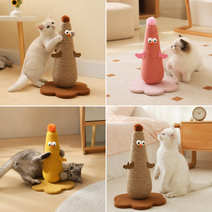 Sisal Cat Scratching Post in Chicken Design