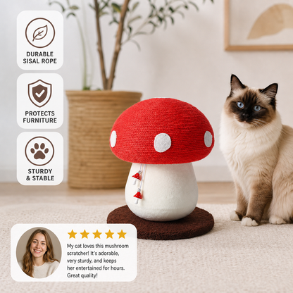 Sisal Fly Agaric Mushroom Cat Scratching Post