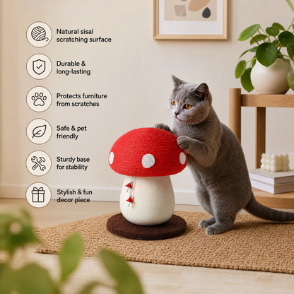 Sisal Fly Agaric Mushroom Cat Scratching Post