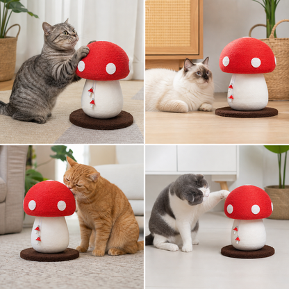 Sisal Fly Agaric Mushroom Cat Scratching Post