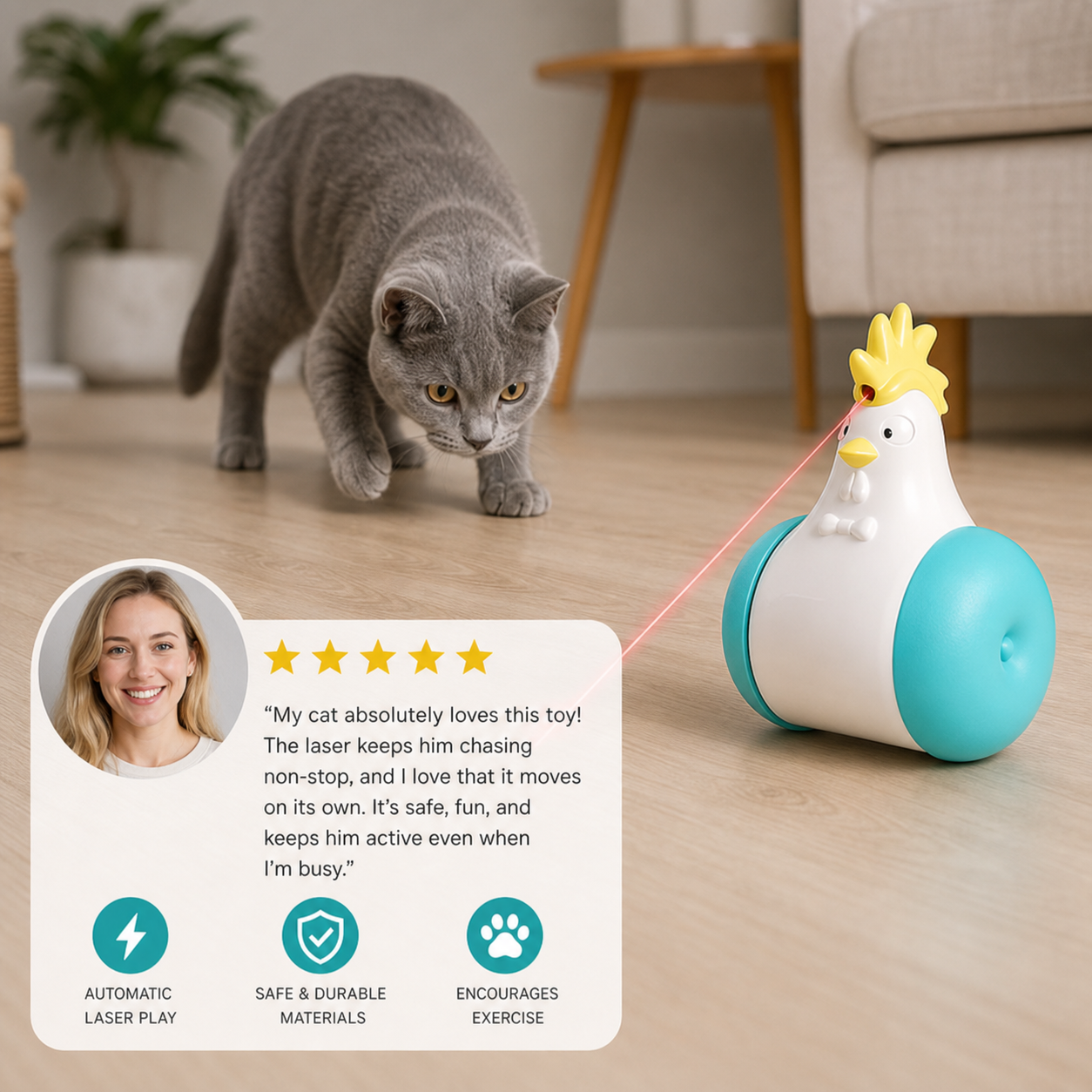ActivePaws Interaktives Katzenspielzeug mit Laser