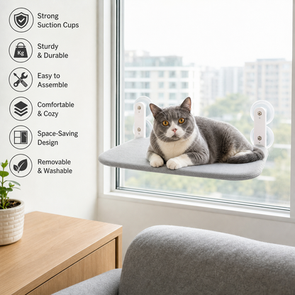 Foldable Suction Cup Hammock For Cats
