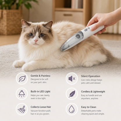Silent Vacuum Pet Fur Trimming Device