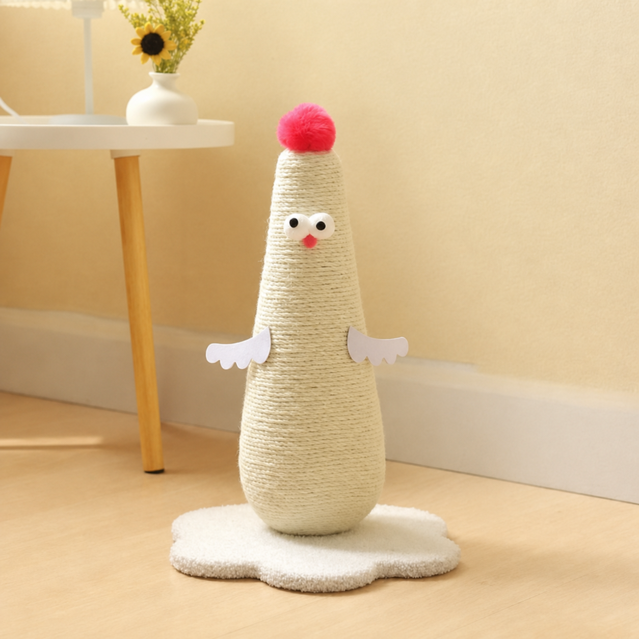 Sisal Cat Scratching Post in Chicken Design