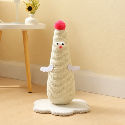 Sisal Cat Scratching Post in Chicken Design
