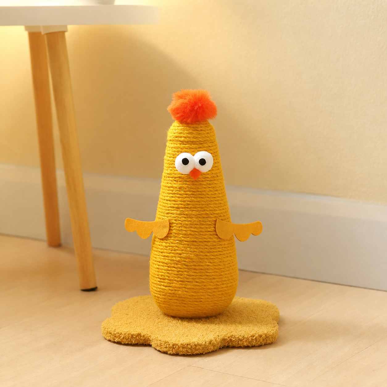 Sisal Cat Scratching Post in Chicken Design