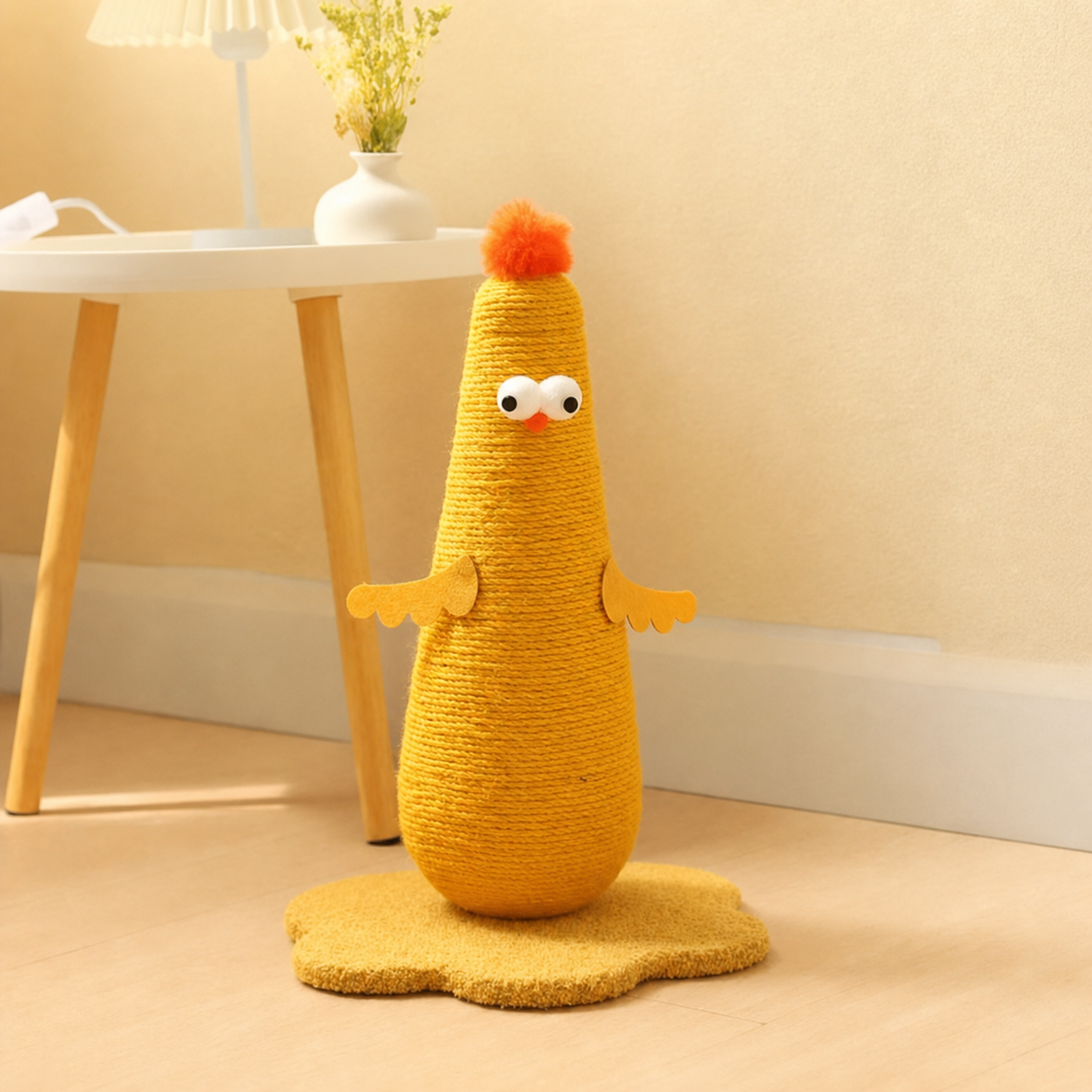 Sisal Cat Scratching Post in Chicken Design