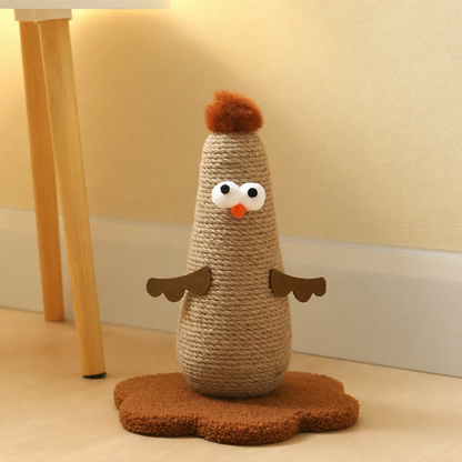 Sisal Cat Scratching Post in Chicken Design