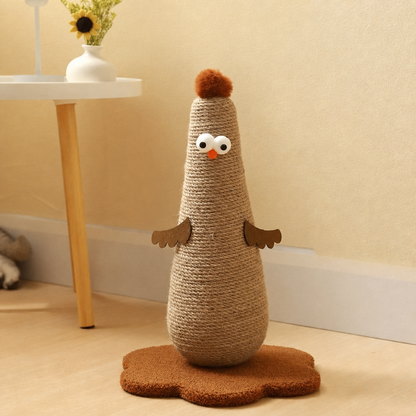 Sisal Cat Scratching Post in Chicken Design