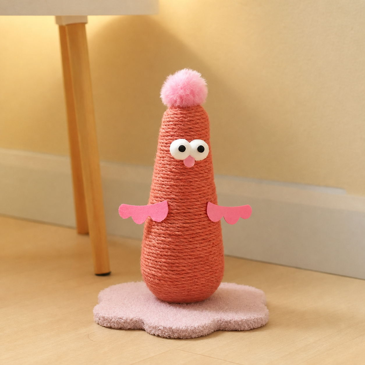 Sisal Cat Scratching Post in Chicken Design