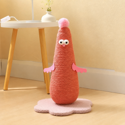 Sisal Cat Scratching Post in Chicken Design