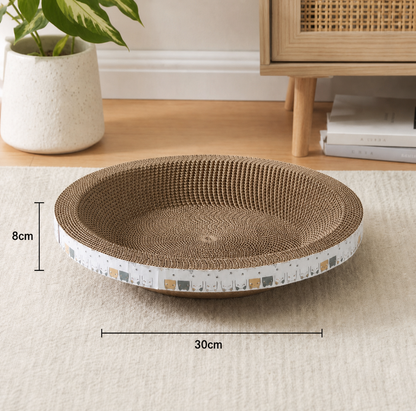 CozyCardboard - Durable Round Cat Scratcher and Bed