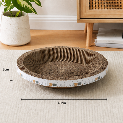 CozyCardboard - Durable Round Cat Scratcher and Bed