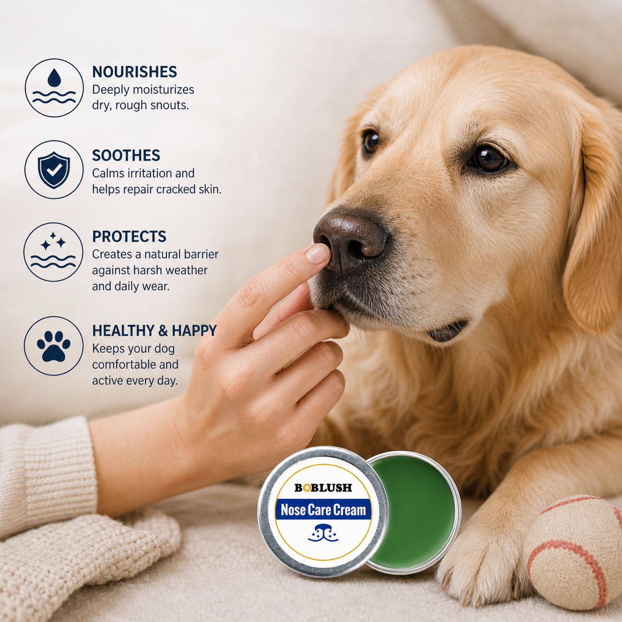 Care and protection cream for dog snouts