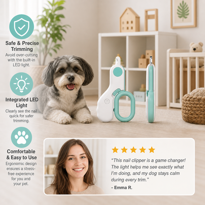 Professional Nail Clipper for Pets with Integrated Light