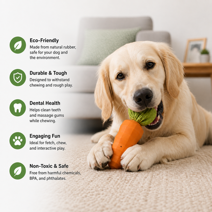 Eco-Friendly Natural Rubber Carrot for Dogs
