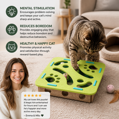 Interactive Cat Puzzle Felt Box Toy