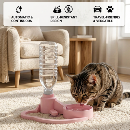 Automatic Pet Water Dispenser – No Power Required, Spill-Proof & Travel-Friendly