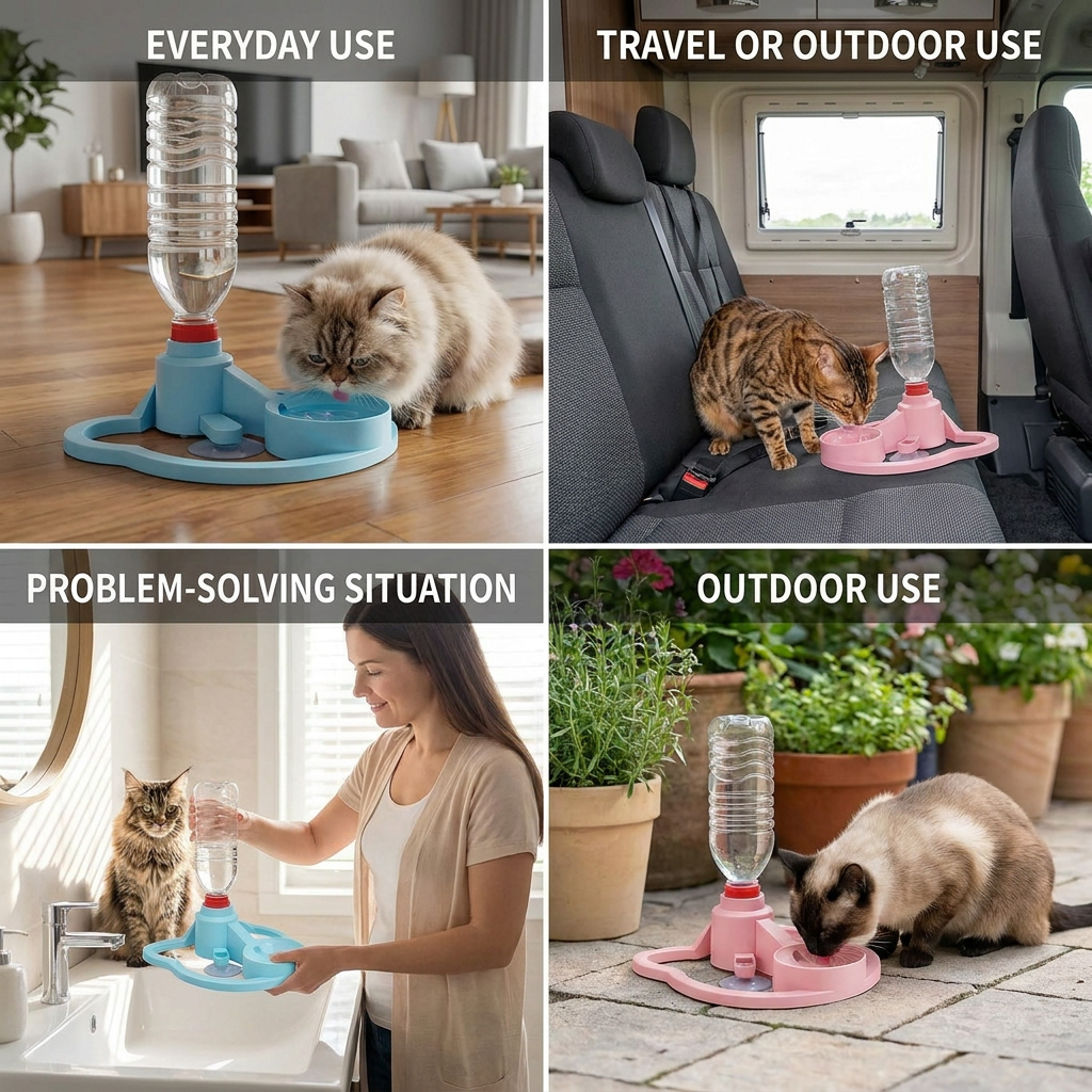 Automatic Pet Water Dispenser – No Power Required, Spill-Proof & Travel-Friendly